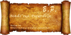 Bokányi Pongrác névjegykártya